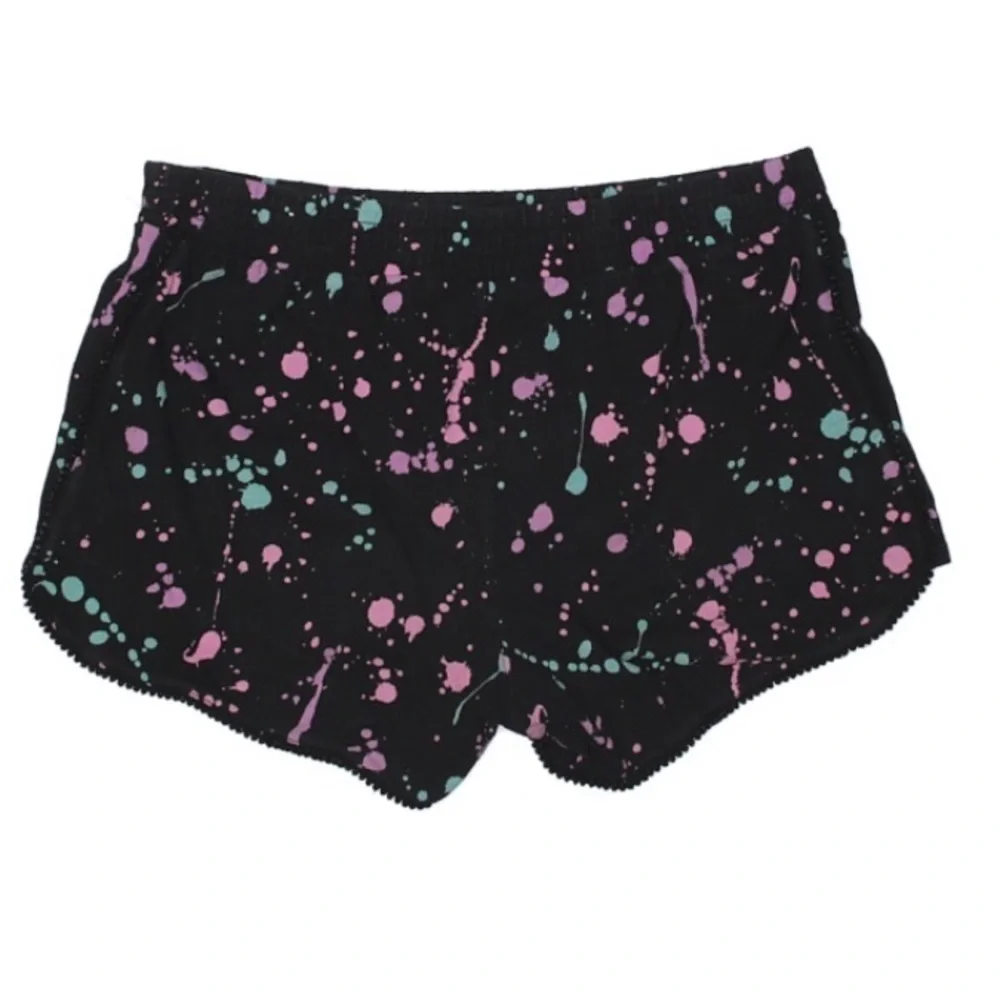 Justice girls paint splatter black cotton shorts girls 14 casual weekend